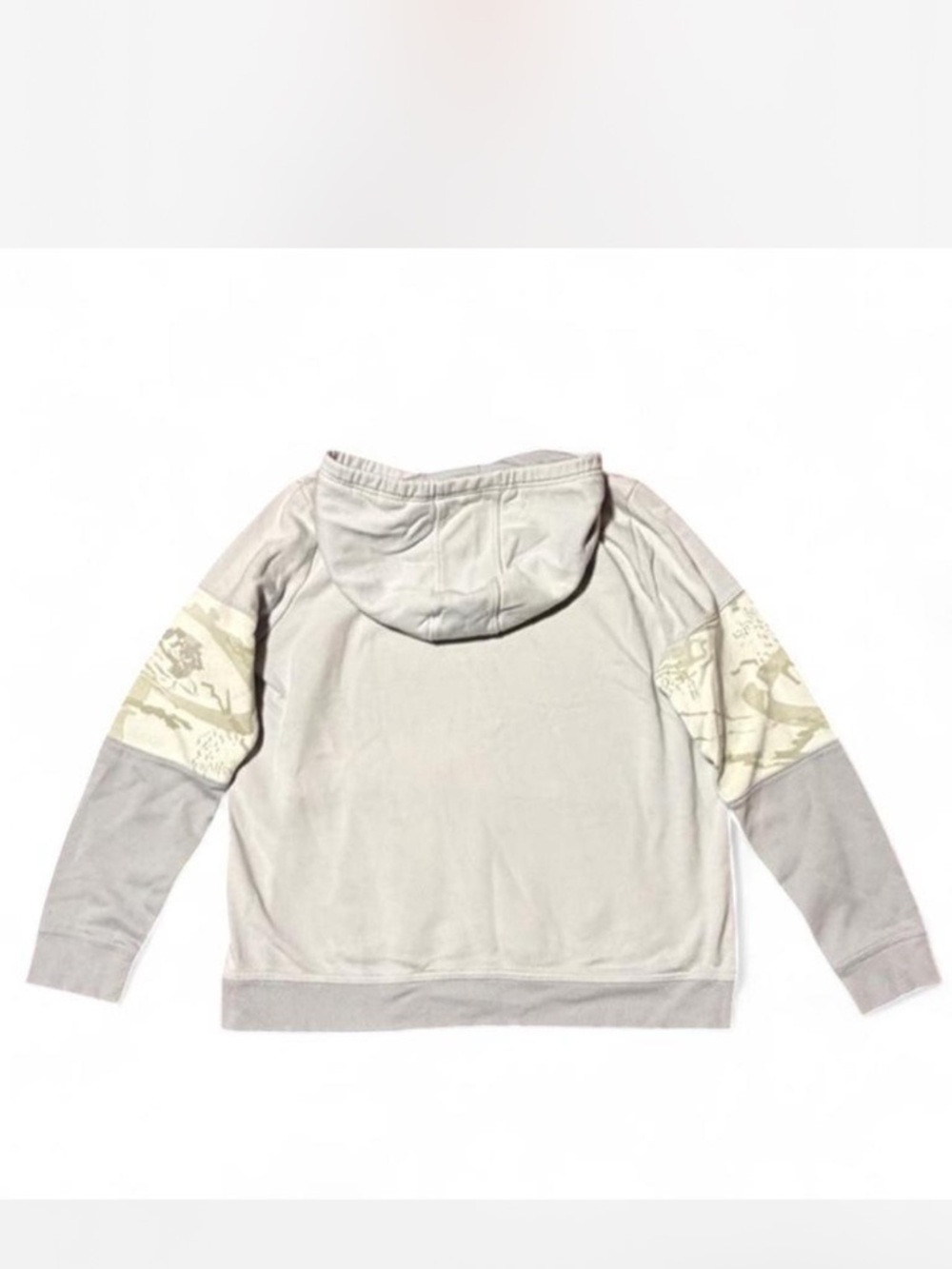 Under Armour Rival Fleece Hoodie Gray Cream Colorblock Large - Picture 3 of 5